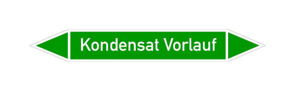 Schilder Klar Rohrleitungskennzeichen Kondensat Vorlauf, 187x26 mm Folie selbstklebend, 101443/61
