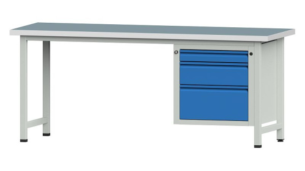 ANKE Werkbänke Kombiwerkbank, Modell 730 E, 2000 x 700 x 840 mm, RAL 7035/5012, UBP 40 mm, 510.812