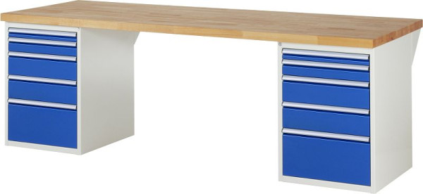 RAU Werkbank Serie 7000 - Baukasten-Bauweise, 10 x Schublade, 2500x840x900 mm, 03-7511A3-259B4S.11