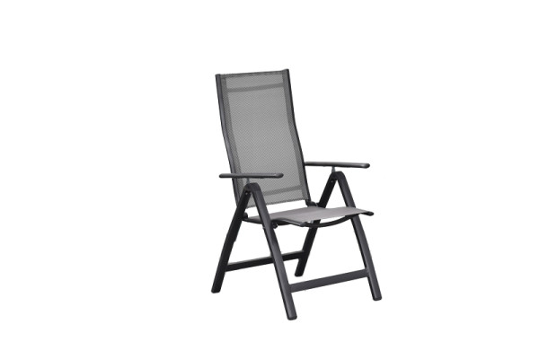 Merxx Carrara Klappsessel, 2er Set, Rückenlehne 5-fach verstellbar, graphit/diamant, Alumiuniumgestell mit Textilbespannung, 50862-330