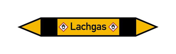 Schilder Klar Rohrleitungskennzeichen Lachgas, 100x15 mm Folie selbstklebend, 101574/30