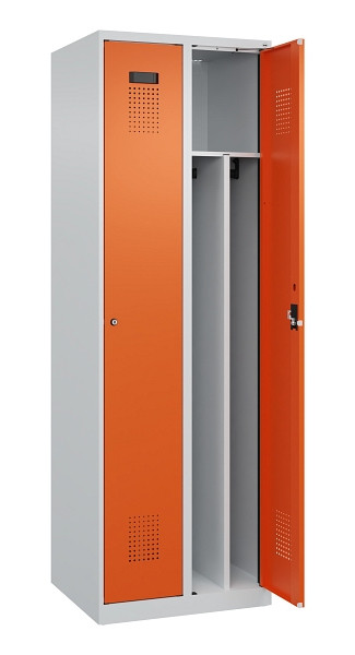 C+P Spind Evolo PLUS, 2 Abteile, 1850x600x500mm, 7035/2004, Verschluss Zylinderschloss, 049000-20F S10029