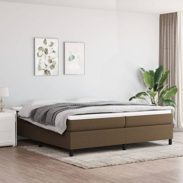 vidaXL Boxspringbett mit Matratze Dunkelbraun 200x200 cm Stoff, 3144450