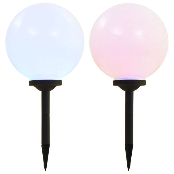vidaXL Outdoor Solarleuchten 2 Stück LED Kugelförmig 30 cm RGB, 44459