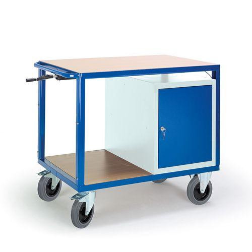 Rollcart Tischwagen 2 Ladeflächen 1090x700 mm höhenverstellbar Stahlschrank (1160x700), Tragkraft: 400 kg, 07-4306/H