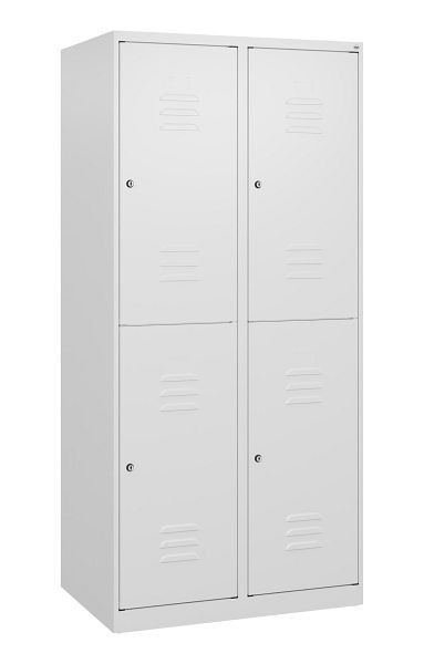 C+P Doppelstöckiger Spind Classic PLUS, 2 Abteile, 1700x800x500mm, 9016/9016, Zylinderschlösser, 0803007-22 S10025