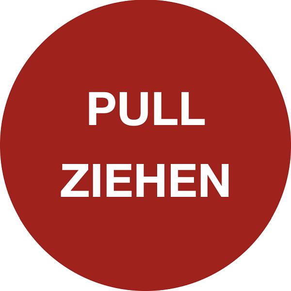 Moedel Piktogramm Pull/Ziehen, Folie, Ø 50 mm, 52251, 4060081003785