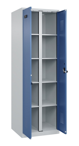 C+P Wäsche-Spind Evolo PLUS, 2 Abteile, 1850x600x500mm, 7035/5023, Verschluss Drehriegel, 049002-20B S10008
