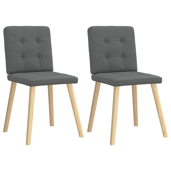 vidaXL Esszimmerstühle 2 Stk. Dunkelgrau Stoff, 4101069