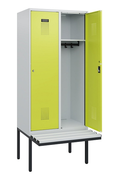 C+P Spind Evolo PLUS, 2 Abteile, 1950x800x815mm, 7035/0024, Zylinderschloss, Material Sitzfläche Kunststoff, 0490405-22 S10096