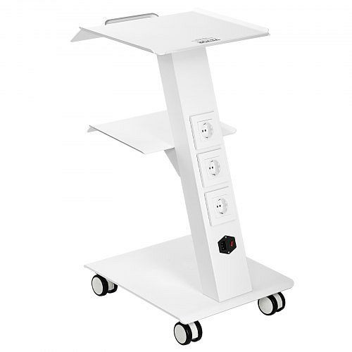 VEVOR Laborwagen, Medizinisch mit Integrierter Steckdose, Dessert aus 3-lagigem Metall, mit Drehbaren Rädern, Belastung 100 kg, Klinik, SYSSTCB4Q23534XEFV2