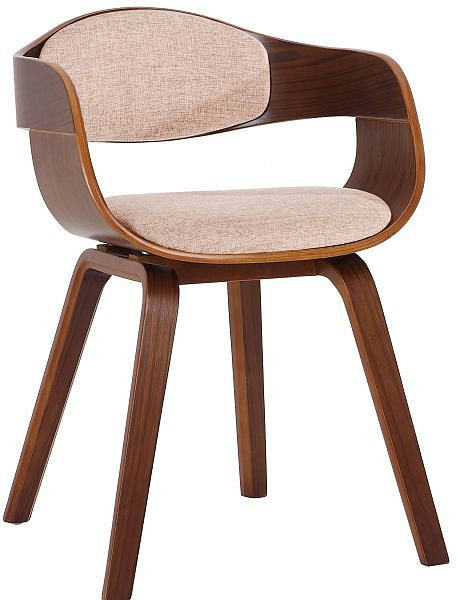 CLP Besucherstuhl Kingston Stoff, walnuss/creme, 181982304