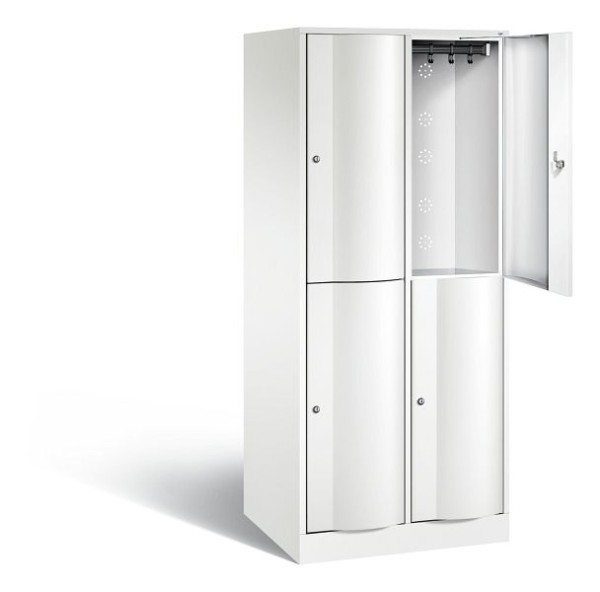 C+P Spind doppelstöckig XL Resisto, H1950xB772xT640mm, Farbe: Verkehrsweiß, 8270-273 S10092