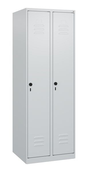 C+P Umkleidespind Classic PLUS, 2 Abteile, 1700x600x500mm, 7035/7035, Drehriegel, 0800007-20 S10008