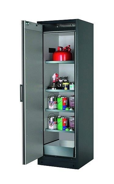 asecos Sicherheitsschrank Q-CLASSIC-90, Q90.195.060 in reinweiß RAL 9010 mit 4x Fachboden (Edelstahl), 30072-050-30084