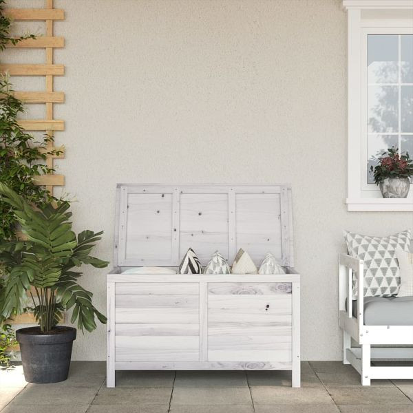 vidaXL Gartentruhe Weiß 99x49,5x58,5 cm Massivholz Tanne, 364753