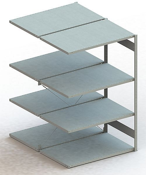 Meta S3 Steckregal CLIP 230 DAR 2000x1300x800 mm, verzinkt, Bodenanzahl: 2 x 4, 200181831