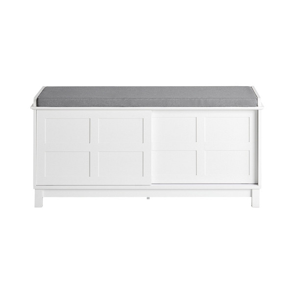 SoBuy Schuhbank mit einer Schublade Weiß 114x40x53 cm, Klassisch, FSR86-W