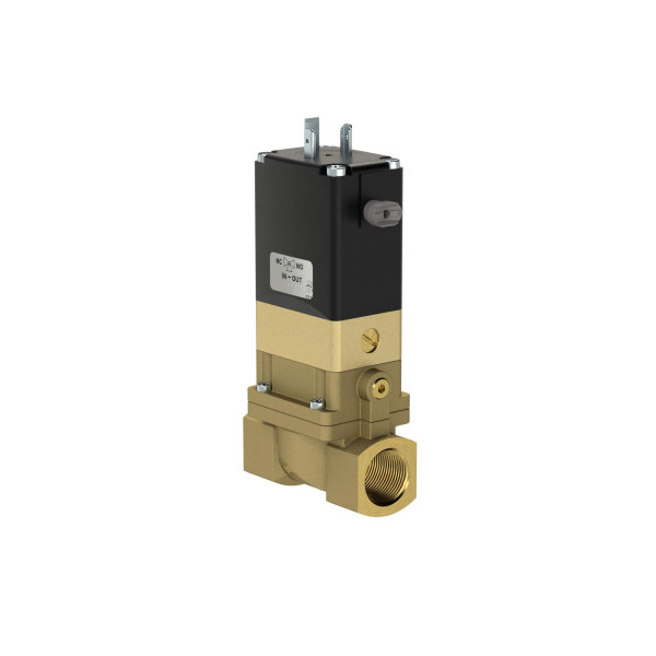 Riegler 2/2-Wege-Magnetventil, stromlos geschlossen, Messing, G 1 1/4, DN 32, PN 0,2-10, NBR, vorgesteuert 230V AC, 124760