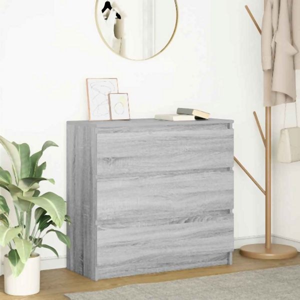 vidaXL Sideboard Grau Sonoma 80x35x76 cm Holzwerkstoff, 861738