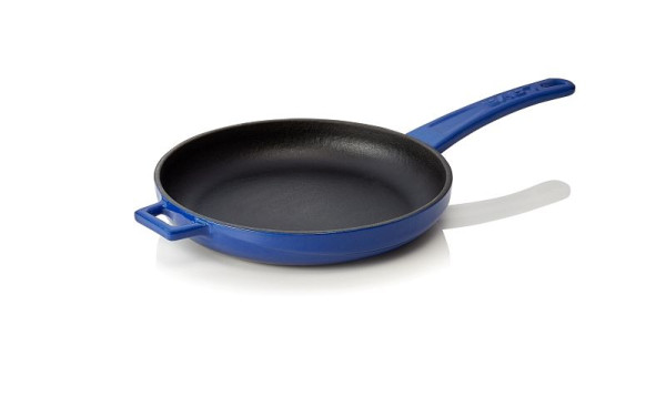 WAS Pfanne Emailliert, angegossenem Stielgriff, Materialstärke: Boden 5 mm, Rand 4 mm, blau, 364002020