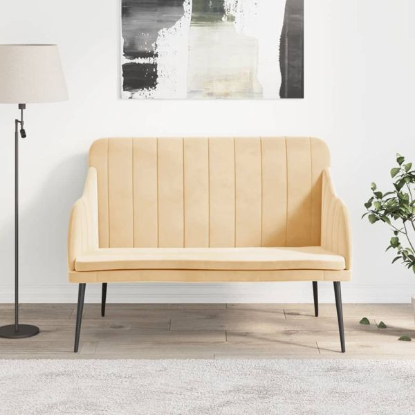 vidaXL Sitzbank Creme 110x76x80 cm Samt, 351472, 8720845676780