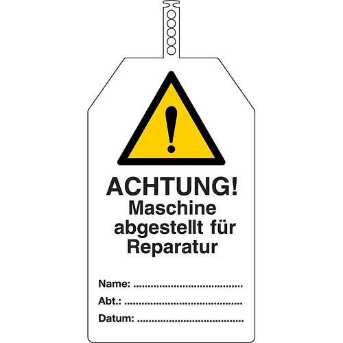 DENIOS Sicherheitsanhänger - Maschine abgestellt für Reparatur, VE: 10 Stück, 311973