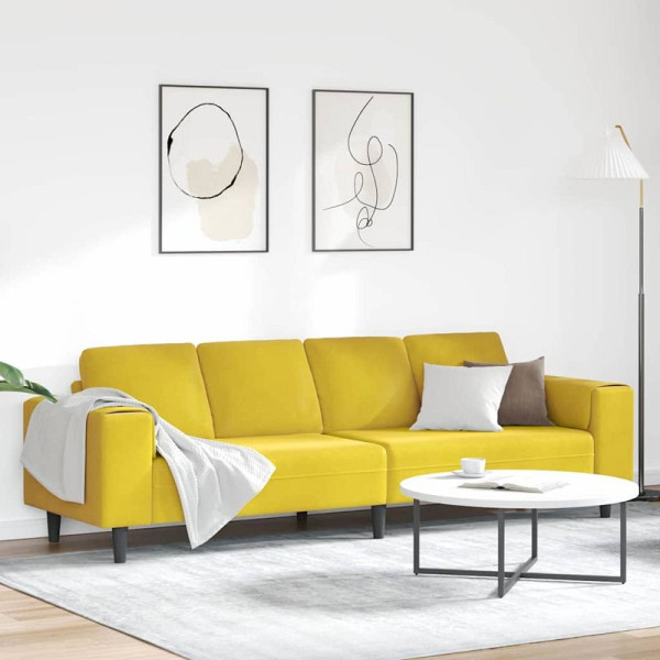 vidaXL Sofa Set Gelb Samt, 4 x Rückenkissen, 3335097, 8721158899705
