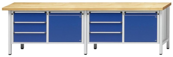 ANKE Werkbänke Kastenwerkbank, Modell 106 V, 2800 x 700 x 840 mm, RAL 7035/5010, UBP 40 mm, 301.356