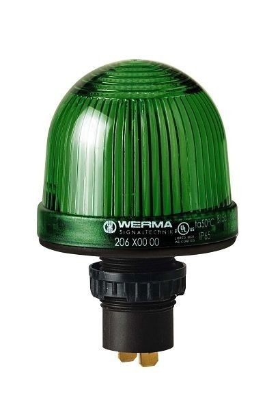 WERMA Dauerleuchte Einbaumontage 12-48VAC/DC GN- grün, 206.200.00