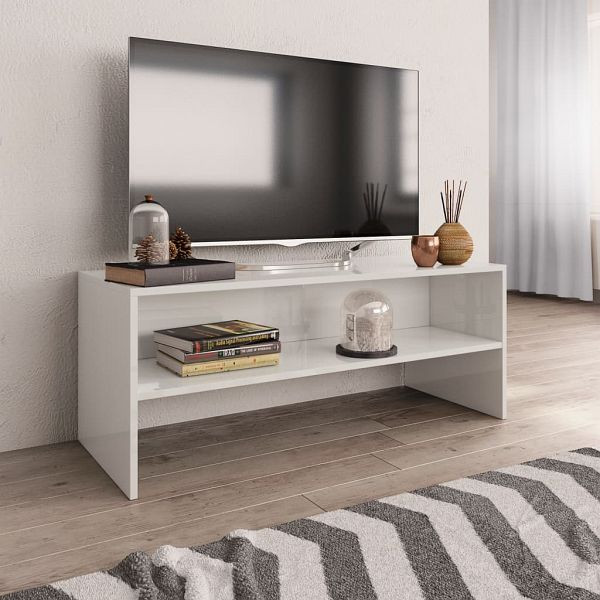 vidaXL TV-Schrank Hochglanz-Weiß 100x40x40 cm Holzwerkstoff, 800051