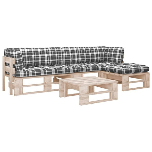 vidaXL 4-teilig Paletten-Lounge-Set mit Kissen Imprägniertes Kiefernholz, 3066830