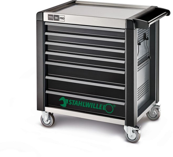 STAHLWILLE Werkstattwagen 98/7 PRO 7 Schub, Länge 651 x 1001 x 1020 mm anthrazit, RAL 7016; schwarz RAL 9005, 81200169