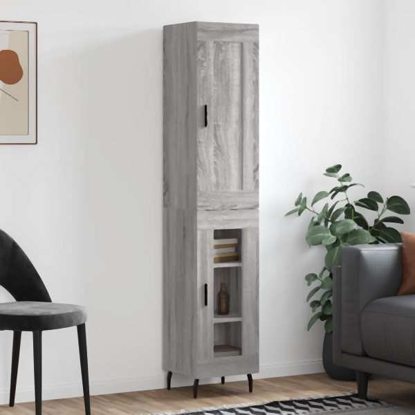 vidaXL Highboard Grau Sonoma 34,5x34x180 cm Holzwerkstoff, 3200407