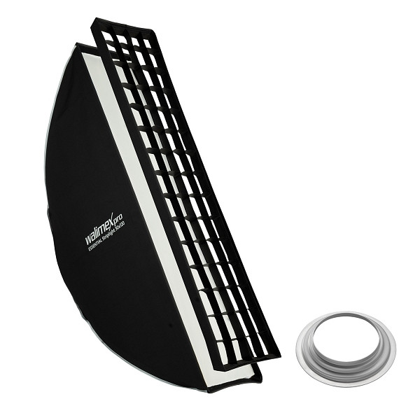 Walimex pro Essential Striplight Softbox 30x120cm + Softboxadapter für Hensel Expert, um 360° drehbar, inkl. Grid, 1023494