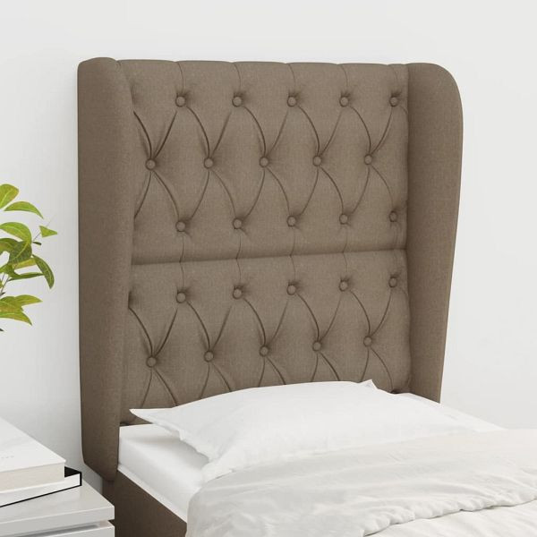 vidaXL Kopfteil mit Ohren Taupe 83x23x118/128 cm Stoff, 3118270
