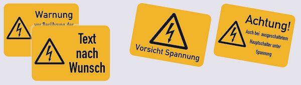 Schilder Klar Maschinenkennzeichnung Elektrokennzeichnung nach Wunsch, 52x37 mm Folie selbstklebend, 7530/61