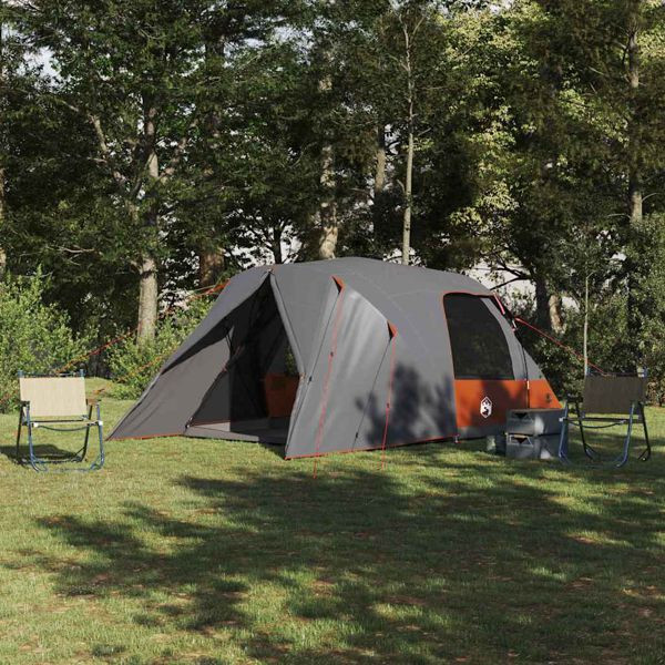 vidaXL Kuppelzelt mit Dach Grau und Orange 455 x 252 x 178 cm, 42001022