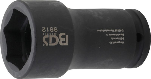 BGS Kraft-Steckschlüssel-Einsatz Sechskant, tief, Antrieb Innenvierkant 20 mm (3/4"), SW 38 mm, für FUSO / Mitsubishi, 9812