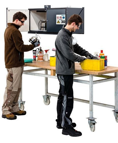 asecos Gefahrstoffschrank Box, Wandbefestigung, mit Verriegelung, Typ 30, 235885