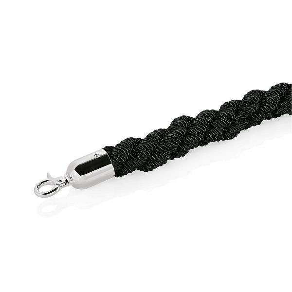 WAS Classic Verbindungskordel, Durchmesser 38 mm, 1,5 m, schwarz, mit verchromten Beschlägen, 2209156