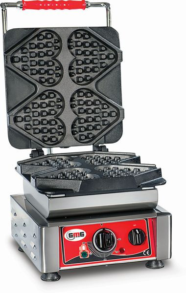 GMG Waffeleisen Ti amo, 4x (13,2 x 12,5 x 2,8cm), wechselbare Backplatte sehr einfach Montage, 50° bis 300°C, leichte Reinigung, WE-04
