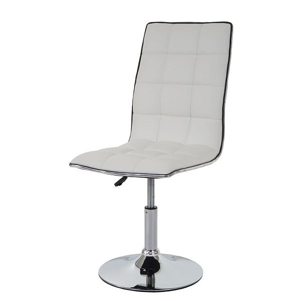 Mendler 2er-Set Esszimmerstuhl HWC-C41, Stuhl Küchenstuhl, höhenverstellbar drehbar, Kunstleder FSC, weiß, 36836