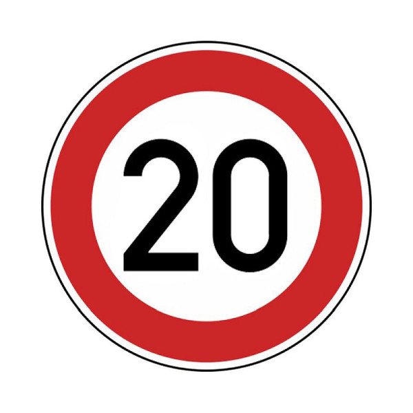 Stein HGS Zulässige Höchstgeschwindigkeit km/h (Wunschangabe) Nr. 274, 600 mm / RA1 / Flachform 3 mm, 20 km/h, 274-213-20