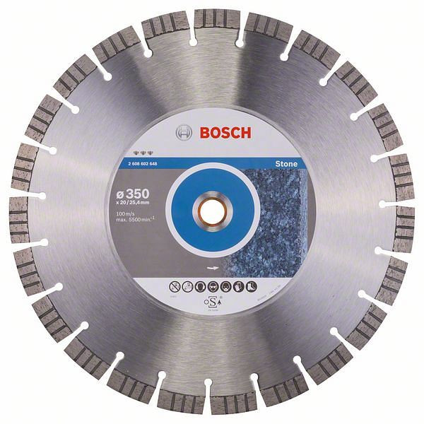 Bosch Diamanttrennscheibe Best for Stone, 350 x 20,00/25,40 x 3,2 x 15 mm, 2608602648