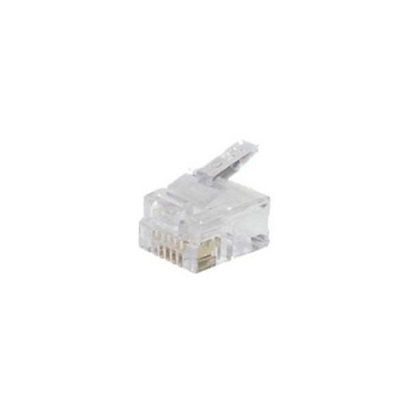 S-Conn Netzwerk-Modular Stecker RJ12 6polig, 6 Kontakte belegt, für Rundkabel, vergoldete Kontakte, 72050-R