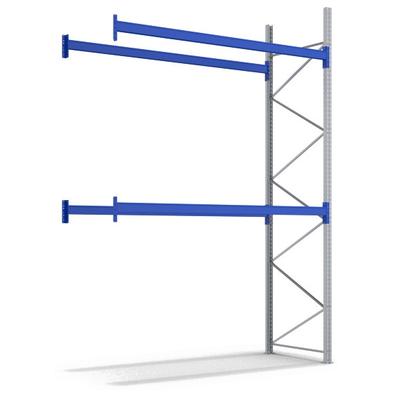 BITO Palettenregal Set /P1 4005/1100/2700 Anbaufeld 2 Ebenen 1800 RAL5010 unmontiert, C0710-0219