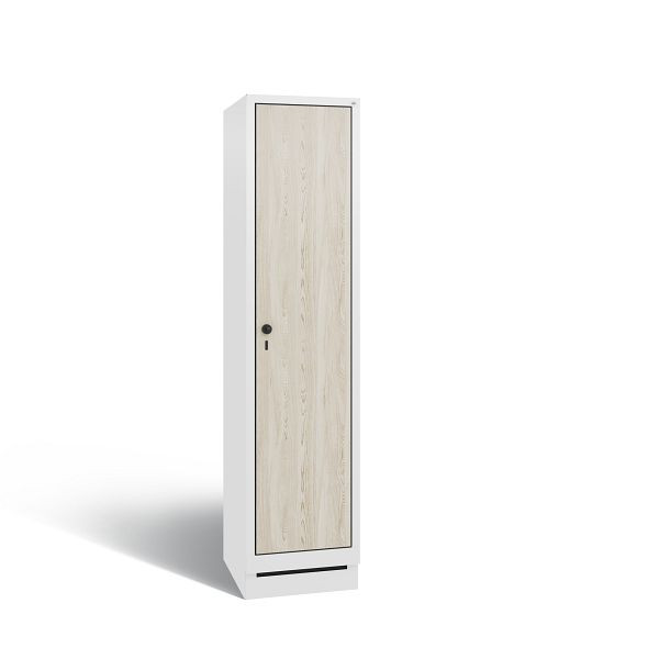 C+P Spind Evolo, 1 Abteil, H1800xB420xT500 mm, Weiß/HPL Esche, 48020-12 S10426