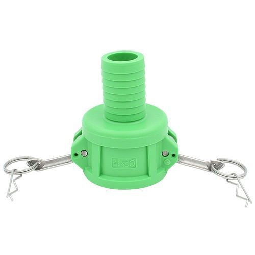 DENIOS IBC-Schlauchanschluss, Camlock 2-Dose Typ C, auf Schlauchtülle 38 mm, VE: 3 Stück, 311467