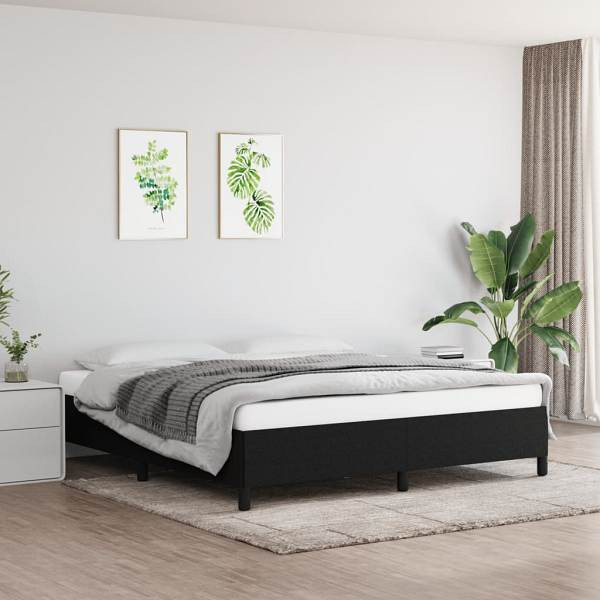 vidaXL Bettgestell Schwarz 180×200 cm Stoff, Polyester, 347084